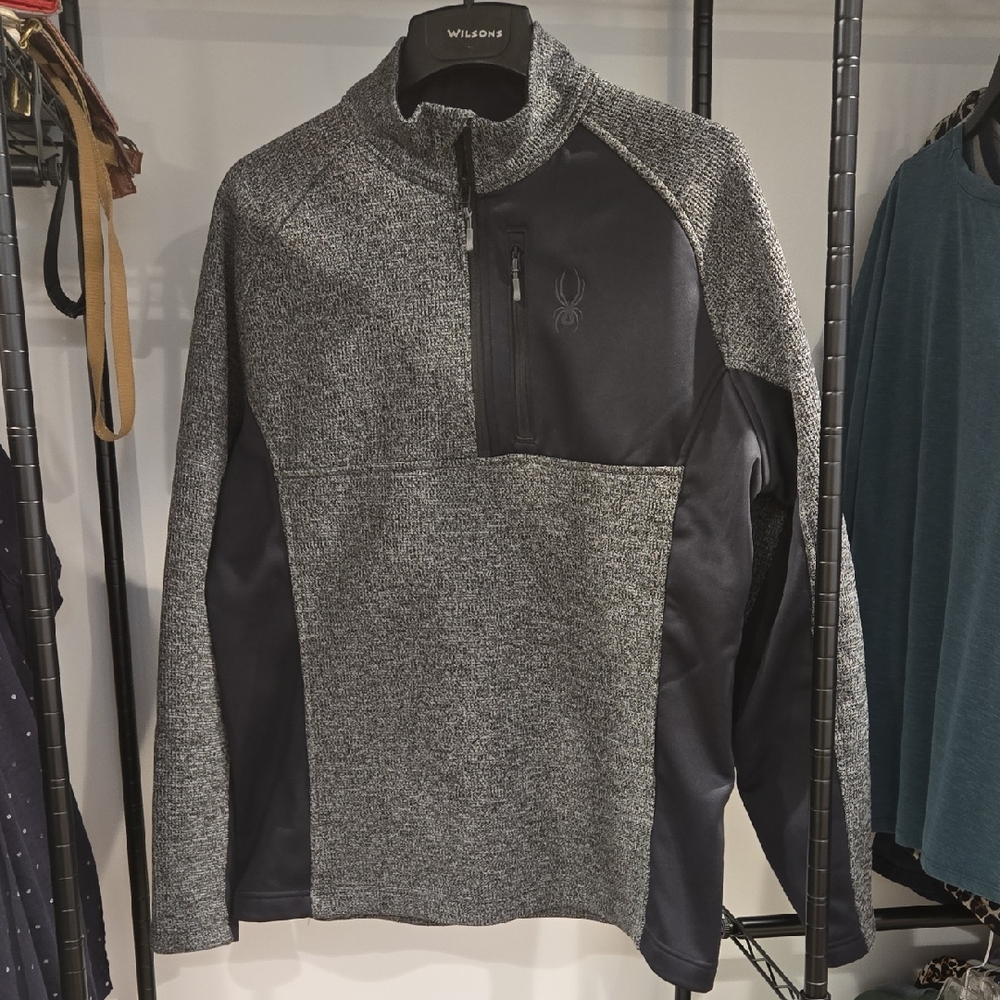 Spyder Black and Gray Quarter-Zip Pullover